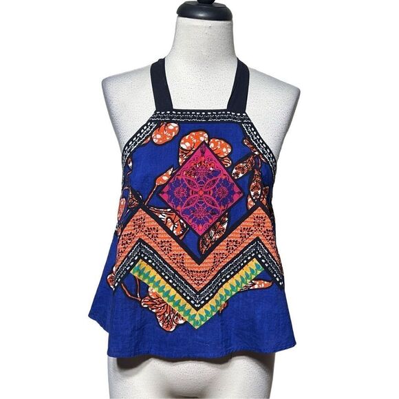 Free People NWT Floral Handkerchief Halter Size XS - Picture 1 of 4